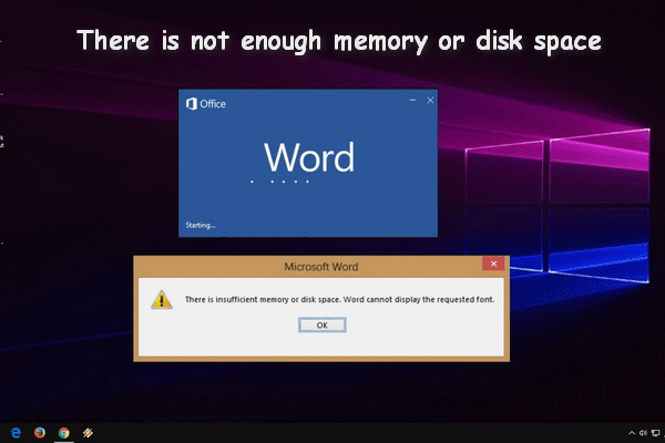 Methods to Error There Is not Enough Memory or Disk Space